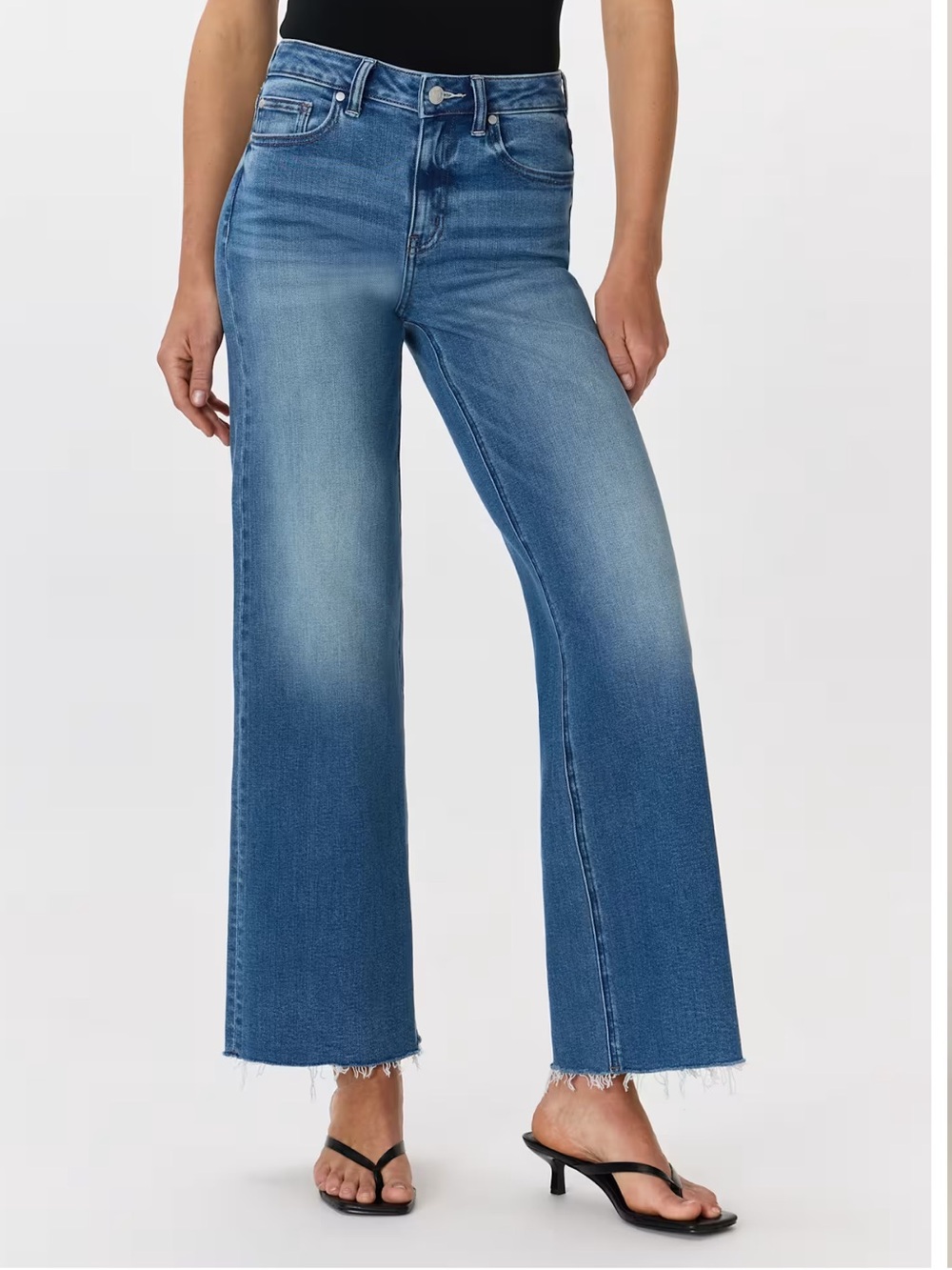 Quince Bella Stretch Wide Leg Jeans - Twilight Blue Fray - 28/32 Never Worn